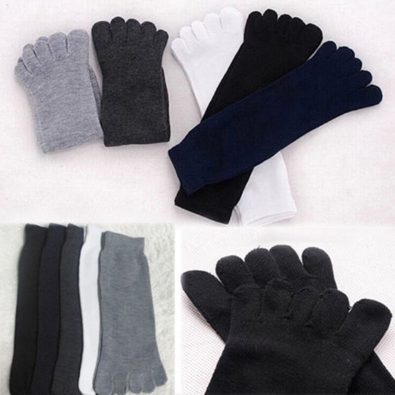 1 Pair Summer Breathable Men's Cotton Toe Socks Pure Sports Basketball Five Finger Socks