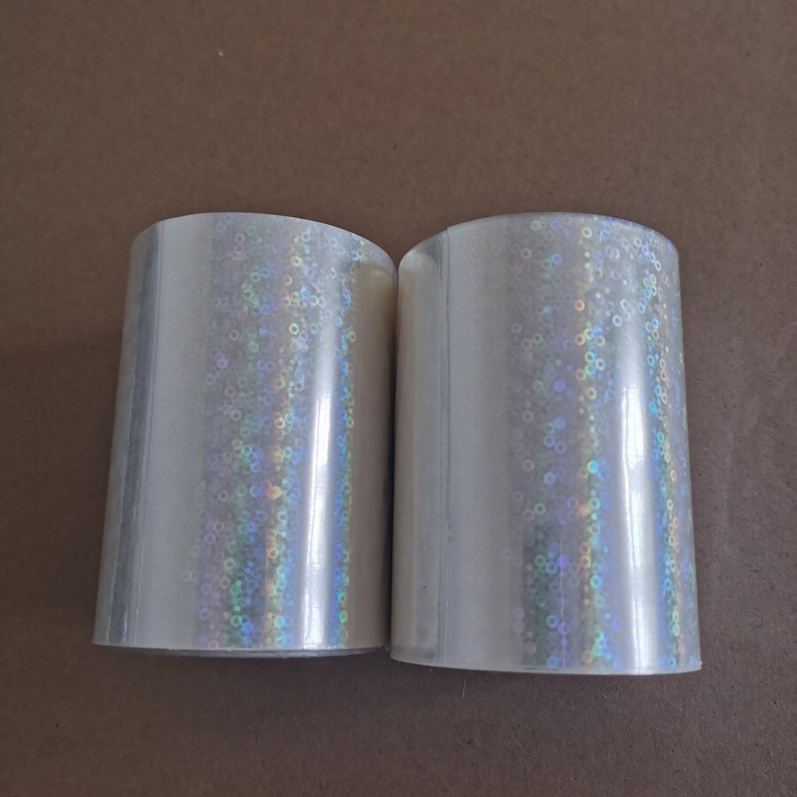 Two rolls Transparent holographic foil stamping foil press on paper or plastic 8cm x120m heat stamping film: Y06