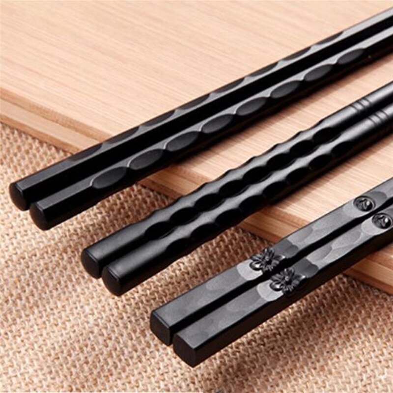 1 par kina japansk korea ätpinnar legering halkfria sushi chop pinnar set kinesiska