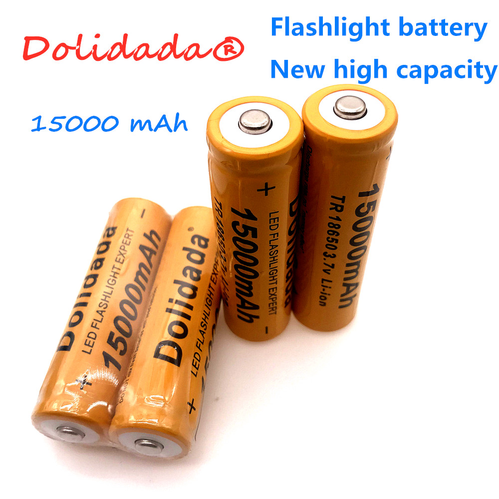 4PCS Dolidada 15000 mAh 3.7 V 18650 lithium ion batteries Rechargeable battery For LED flashlight/Electronics