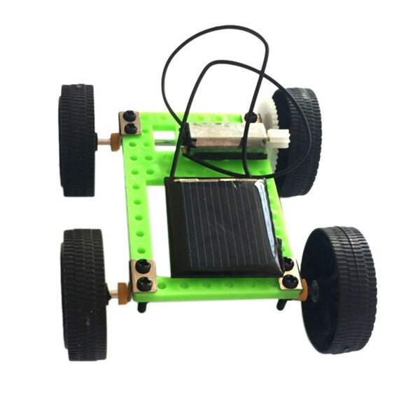 Sollegetøjsbil 1 sæt mini soldrevet legetøj diy bilsæt børn uddannelsesmæssige gadget: Default Title