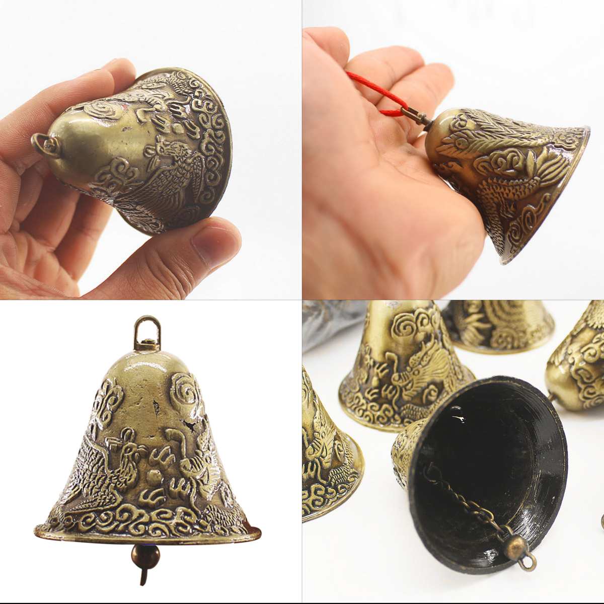 Campanas de cobre de vaca, caballo, oveja, ganado, oveja, timbre fuerte, Crisp, extender más fuerte, prevenir la pérdida de mascotas, campana de decoración