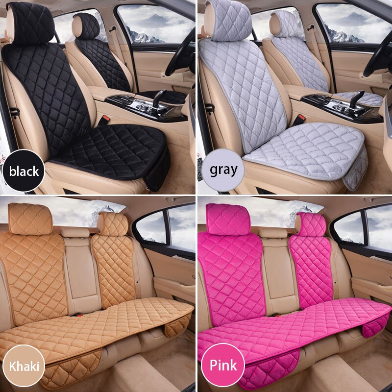Universele Pluche Auto Seat Cover Sets Voor Vrouwen Roze Zitkussen Protector Mat Auto Cover Fit Meest Auto Interieur Accessoires