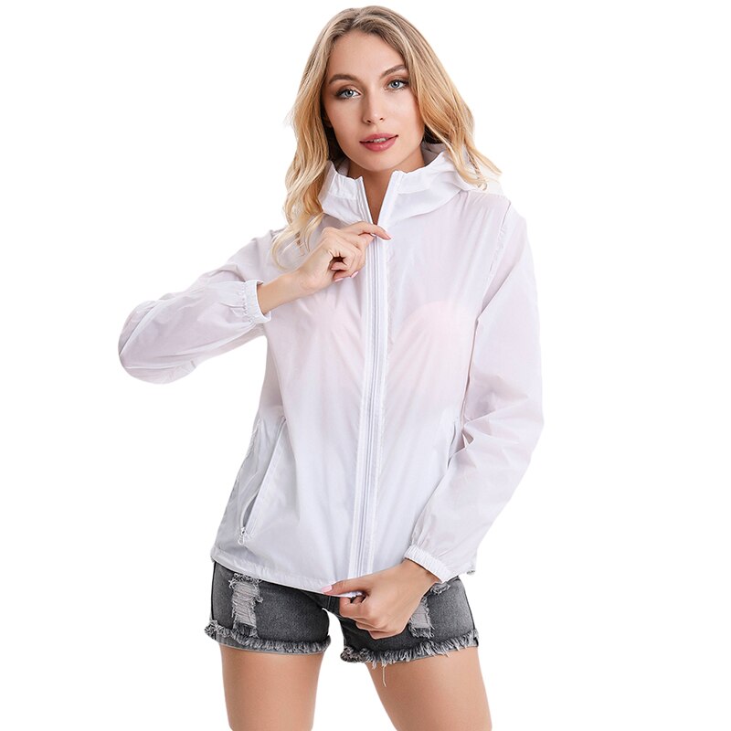 Summer Autumn Thin Sun protection clothing Jackets Women Causal Sport Jackets Zipper Lightweight Breathable Hooded Coat
