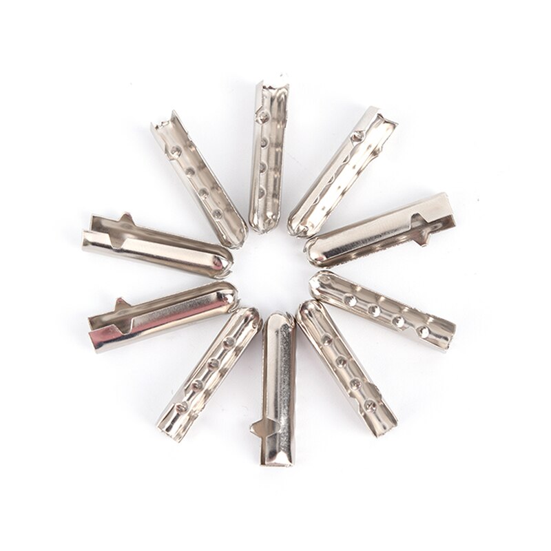 10 Uds herretes de Metal DIY cordones de zapatos reparación Cordón de zapato puntas de repuesto cabeza herramienta al aire libre: silver