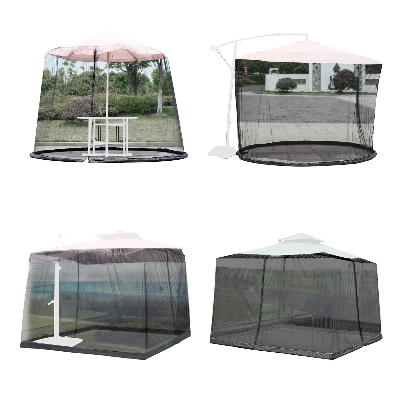 Outdoor Mosquito Net Patio Umbrella Cover Mosquito Netting Screen UV Resistant Mosquito Netting for Outdoor Yard Camping