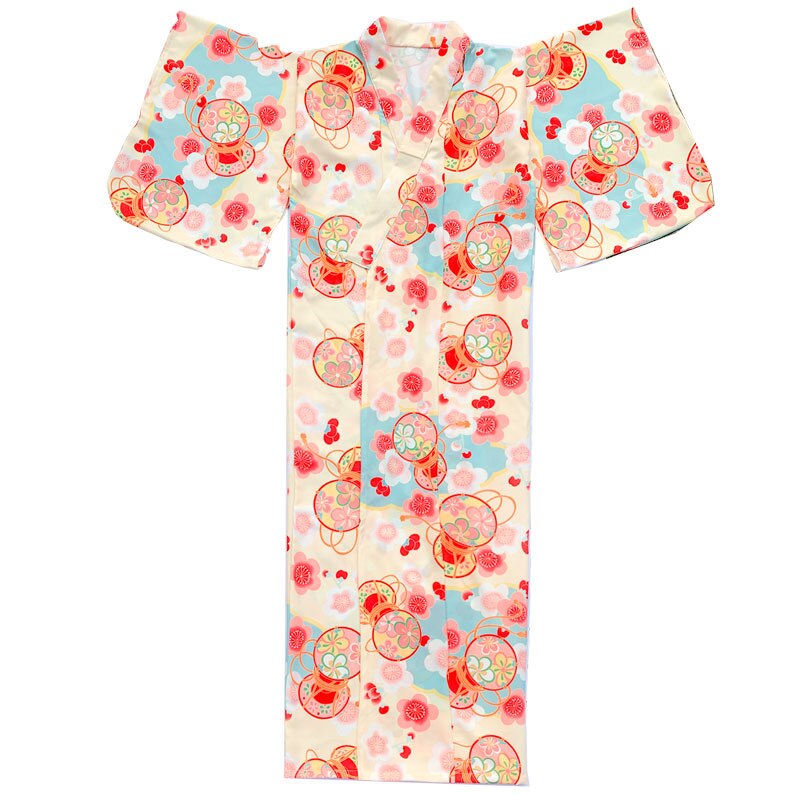 Vrouwen Yukata Robe Japanse Traditionele Kimono Badjas Lange Kimono Robes, Kleur: wit, S