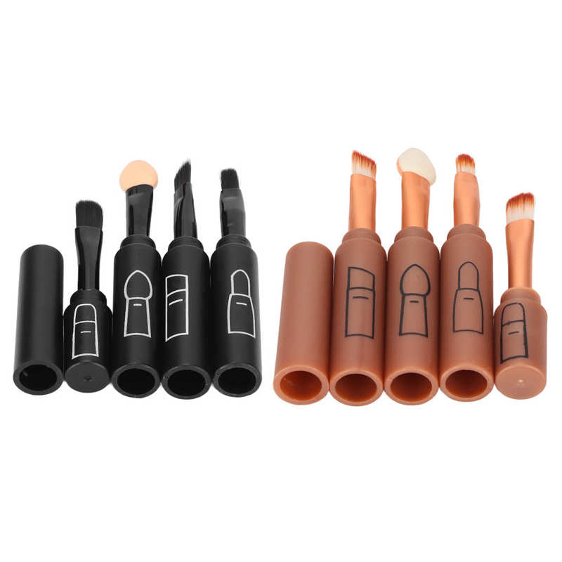 Pincel de labios telescópico completo 4 en 1, brochas de maquillaje telescópicas portátiles para mujer, para uso diario
