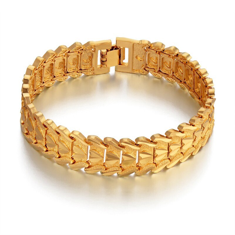 Heren armband punk biker stijl goud grote brede 15mm dames dikke schakelarmbandjes vaderdag