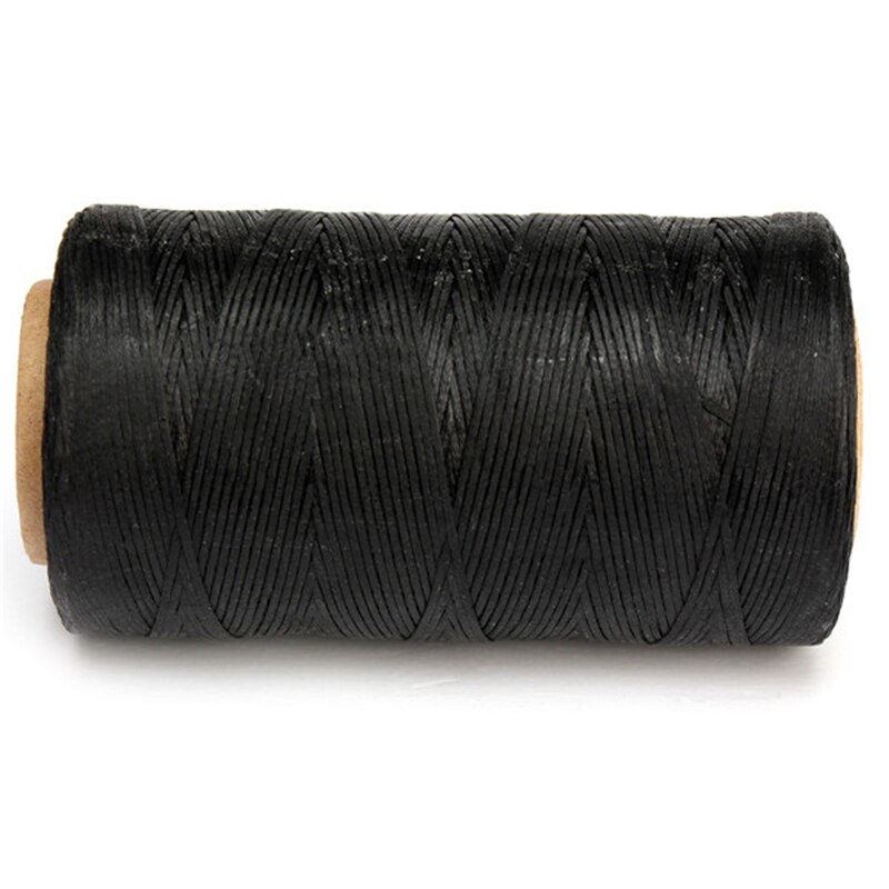 Cable de hilo encerado de cuero 150D, duradero, de , 240 metros, 1mm, para herramienta artesanal DIY, hilo de costura a mano: Negro