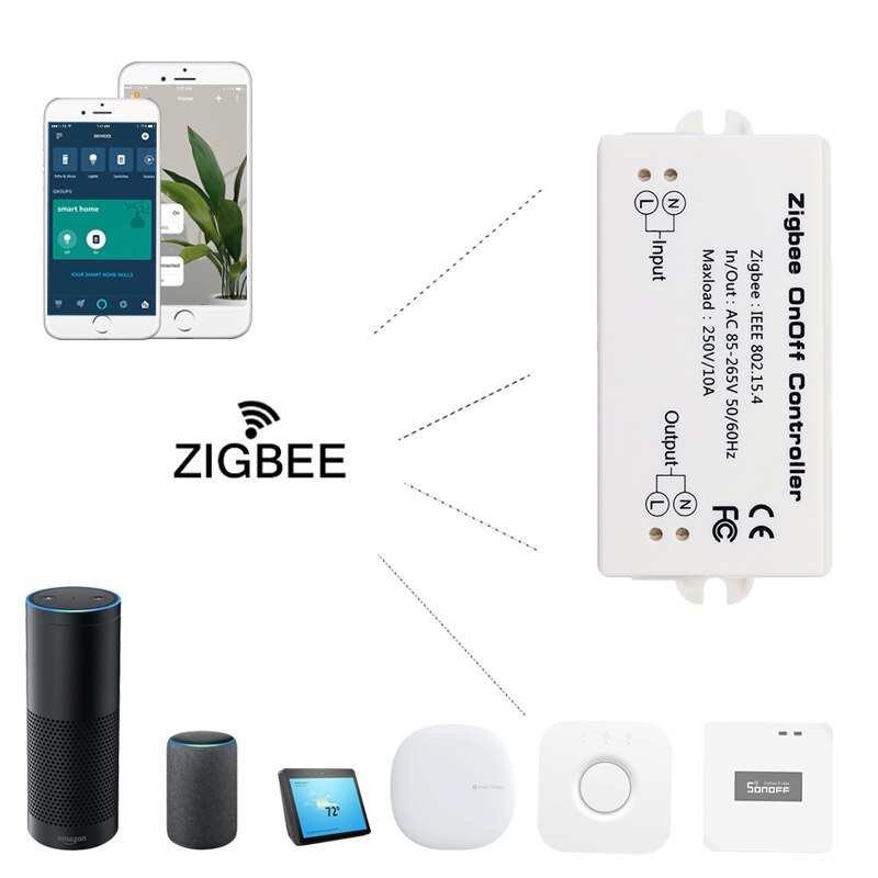 Tuya Zigbee Smart On/Off Controller One-way Dual Control Smart Switch APP Remote Control Smart Light Switch Module HUE
