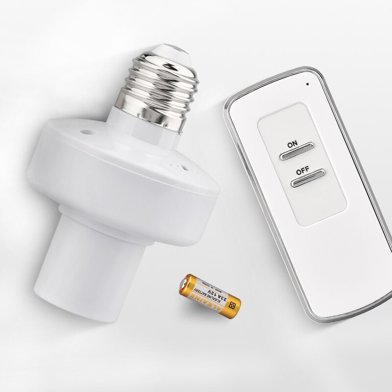 YAM Remote Control Lamp Holder Wireless Timer E26 E27 RF Socket 220V Indoor Outdoor Remote Control Switchs For Smart Home