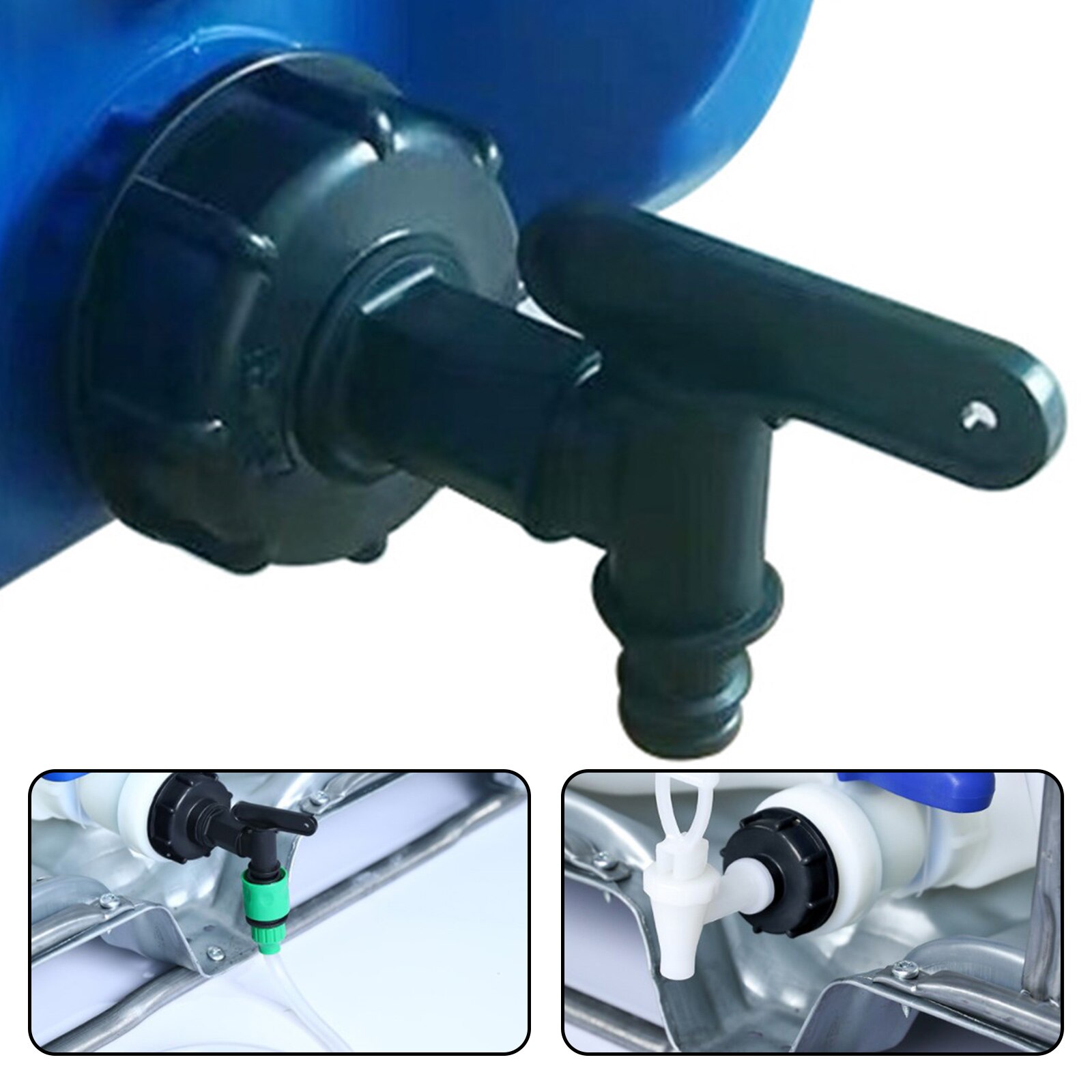 2 x 3/4" Thread Plastic IBC Tank Tap 1000L IBC To 1/2"(15mm) Adapter Garden Irrigation Connection Valve Hose Switch Fittings
