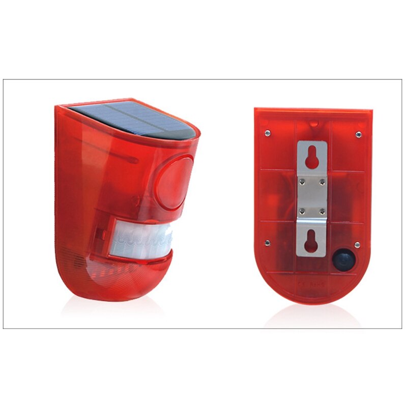 Security Alarm Solar Power Siren With Strobe IP65 Waterproof 110dB Loud Siren Built-in PIR Motion Sensor For Home Yard Outdoor