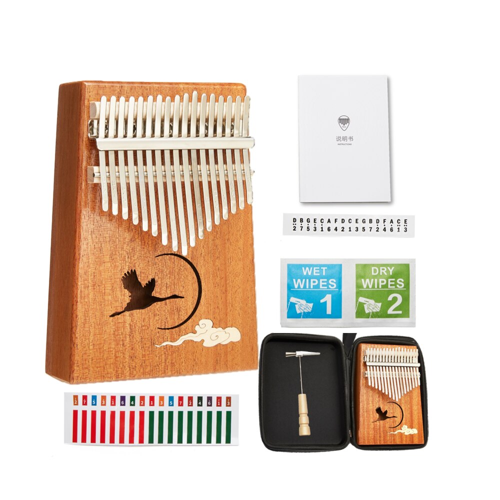 TOM 17 Key Kalimba - Classic Handmade Mahogany Thumb Piano with EVA Case as for Kids, Adults Beginners (TY-2)