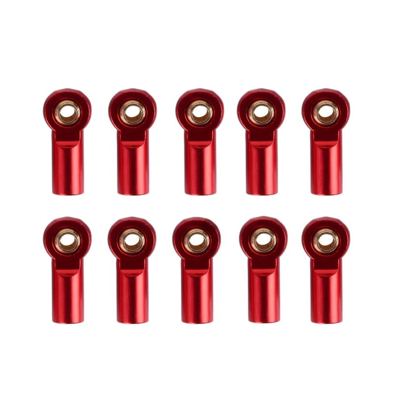 10Pcs M3 Fuseekogel Bar Staaf Seals Balhoofd Spoorstangeind Voor 1/10 Rc Auto Vrachtwagen buggy Rood