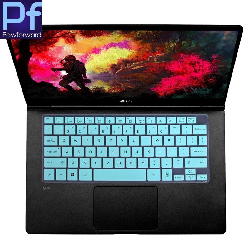 Funda protectora de silicona para teclado de portátil LG Gram 14 14Z90N 14Z970 14Z980 gramos 13 13Z970 13Z980 13Z990: whiteblue