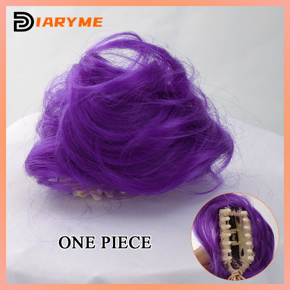 Cosplay Mini Hair Buns Synthetic Chignon Hair Extention Hair Bun Meatball Head Hair Accessories Clip-in Updo Donut Bun heat resi