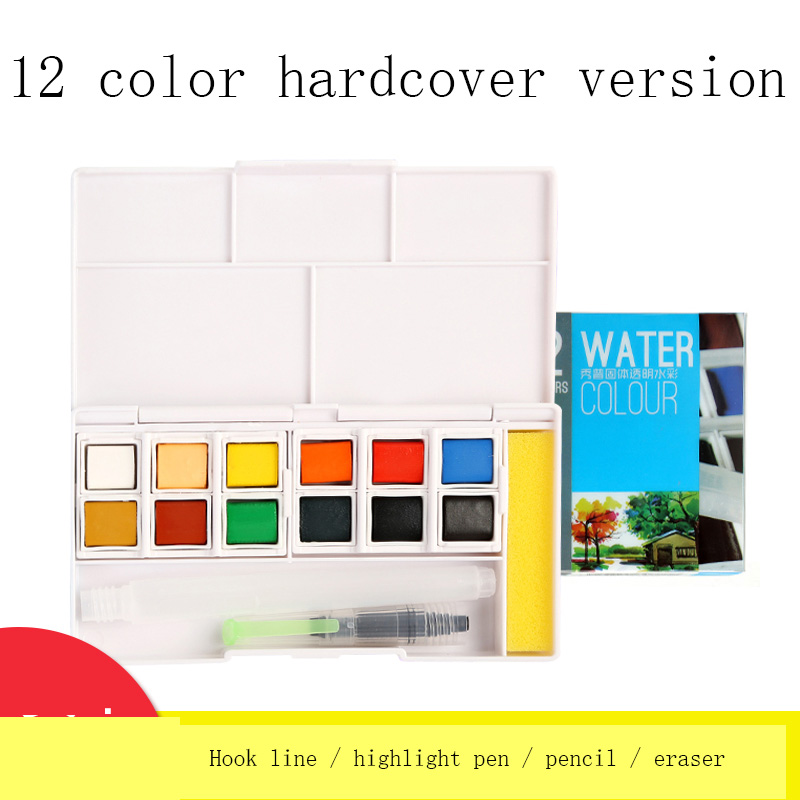 Überlegene Aquarell Farbe Mit Pinsel 12/18/24/30/36/40/48 Farben Für farbe Farben Zeichnung Malen Aquarelle Kunst Liefert: 12 Farben einstellen