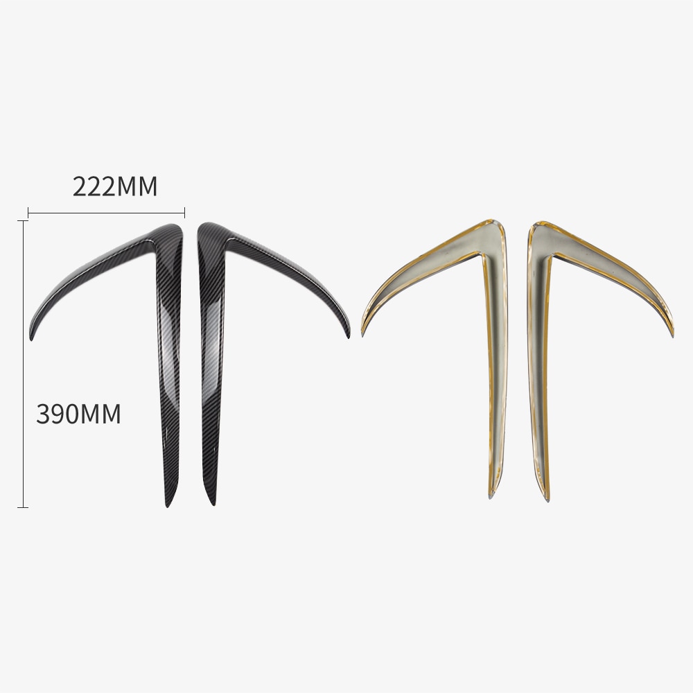 Heenvn framklinga för tesla modell 3 tillbehör abs kolfiber svart vit biltillbehör modell 3 modell tre