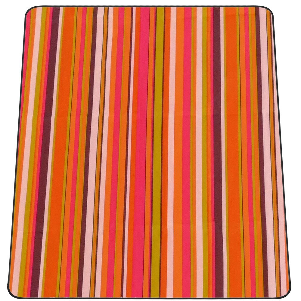 Primematik-picnic tæppe 150 x 130 cm printede brede striber flerfarvet