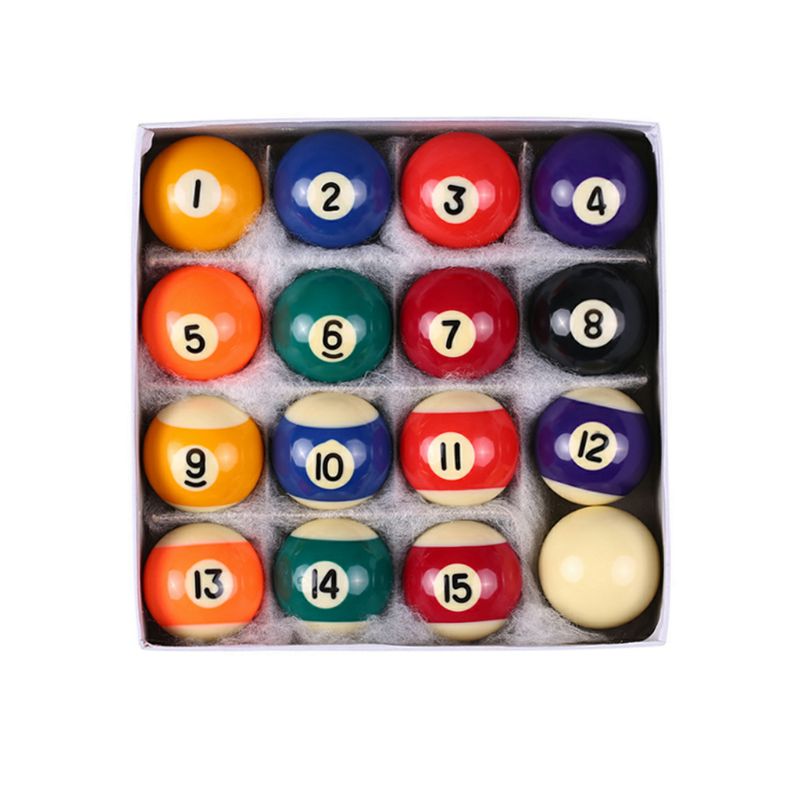 16pcs/set 25mm Resin Mini Billiard Ball Children Toy Small Pool Cue Balls Full Set Mini Pool Table Accessories: Default Title