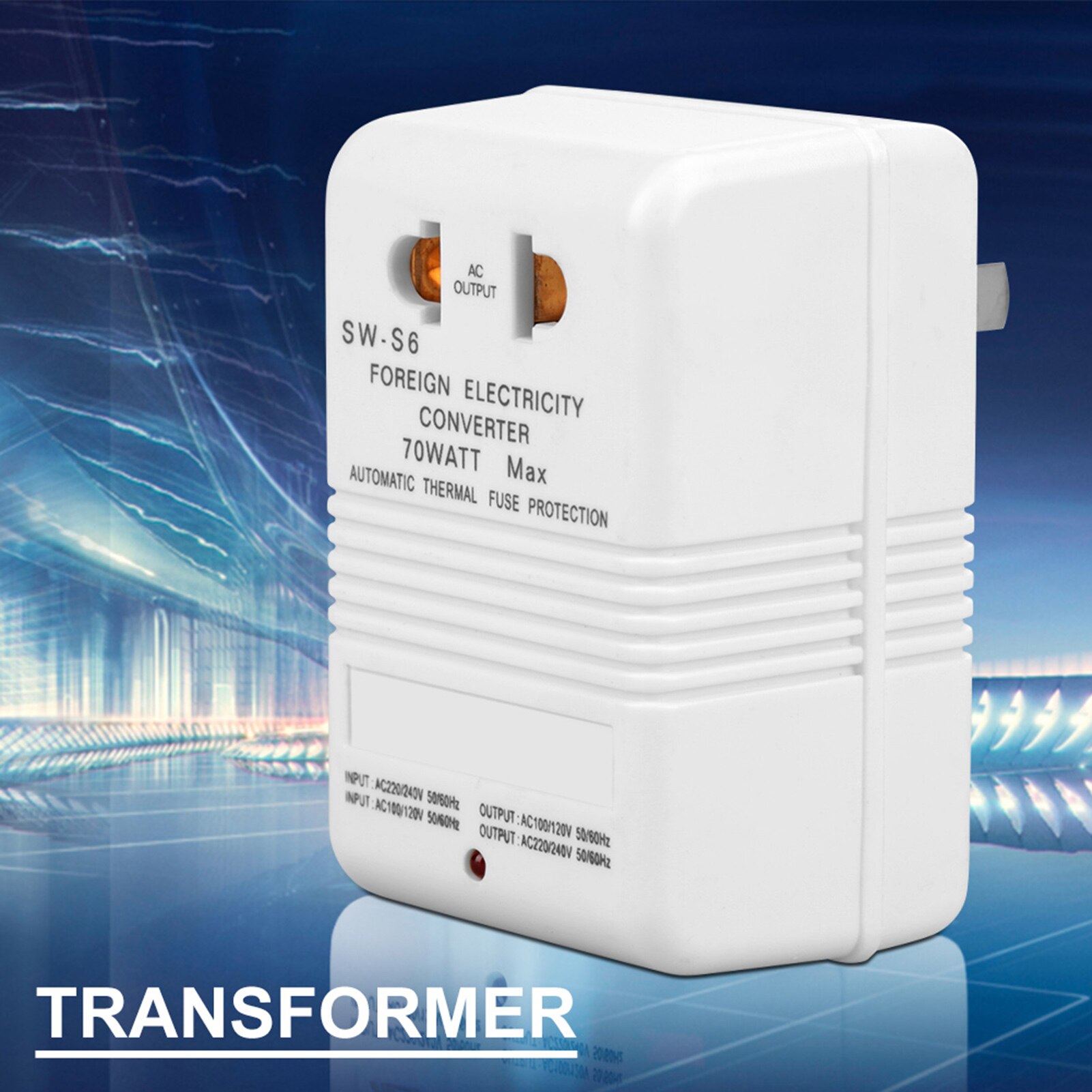 70W 110/120V to 220/240V Step-Up Down Voltage Converter Transformer Travel Dual Channel Voltage Power Converter