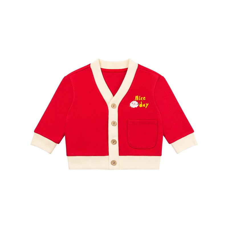 Infan baby drenge piger tøj sød strikning vinter varm baby jakke afslappet baseball uniform jakke overtøj børn julefrakke: 12-18 måneder 80