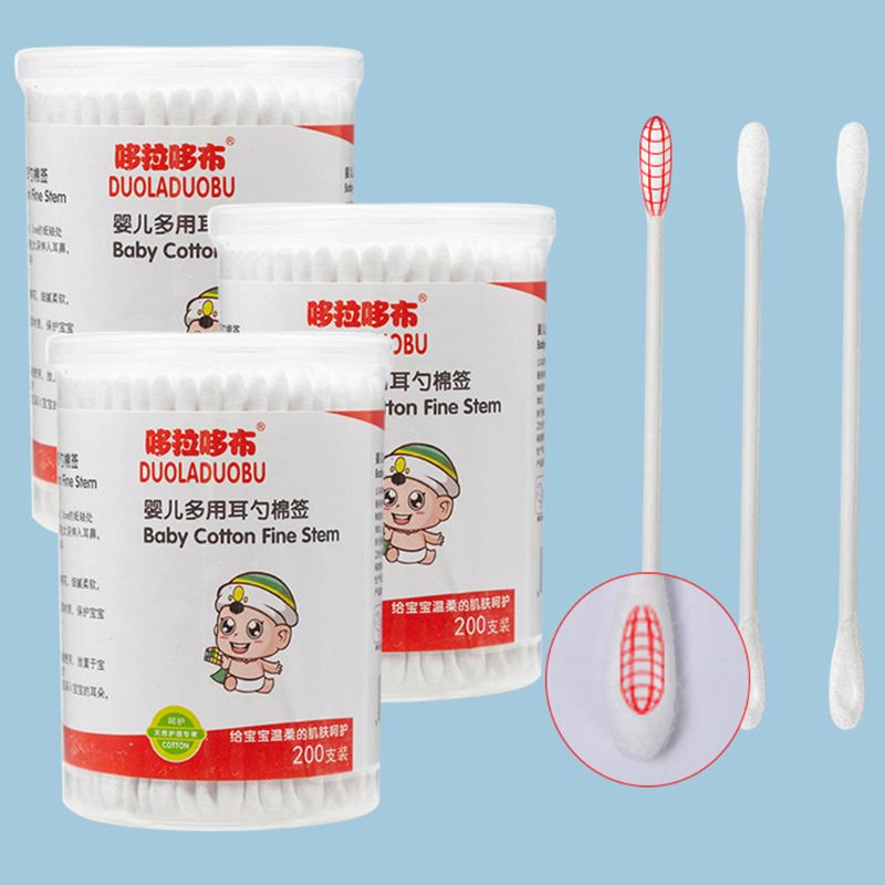 Baby Multi-purpose Ear Spoon Children Kids Ears Cleaning Double-head Cotton Swab 19QF