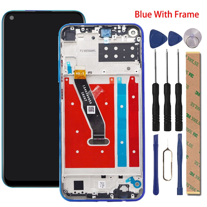 Originele Vervanging Voor Huawei P40 Lite E Lcd Display Digitizer Glass Panel Voor Huawei Y7P Lcd Display Accessoire Onderdelen: LCD Blue Frame