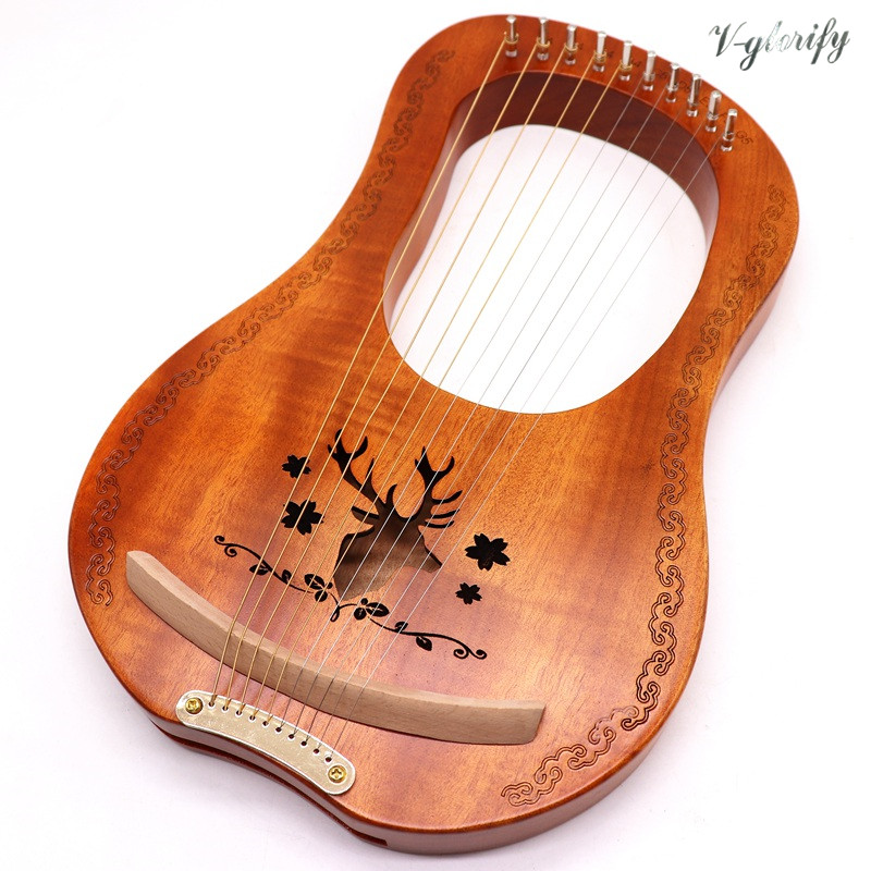 Lier Harp 10 String Houten Metalen Snaren Kleine Harp Okoume Hout String Instrument Met Stemsleutel Reinigingsdoekje Voor Beginner