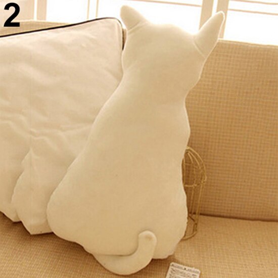 Söt katt mjuk plysch ryggskugga leksak soffa kudde sittdyna födelsedag soffa kudde kudde barnrum dekoration: 30cm vita