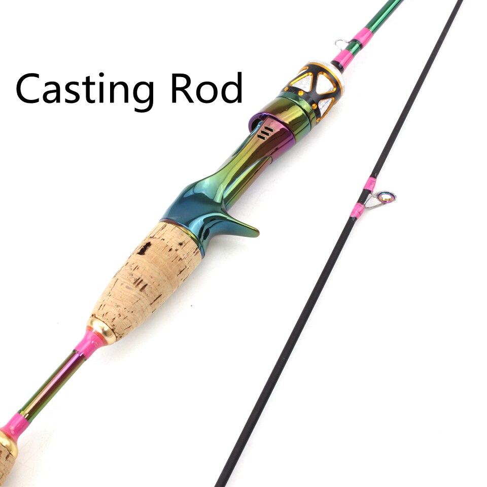 1.68m Colorful Solid Tip Trout Lure Fishing Rod UL Power Ultralight 3-7g Carbon Spinning/Casting Rod Probale Fishing Pole: Light Grey
