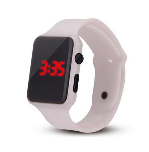 Montre led rouge pour garçon et fille, montres d'étudiant, fournisseur d'électricité électronique, reloj hombre relogio feminino zegarek damski: Blanc