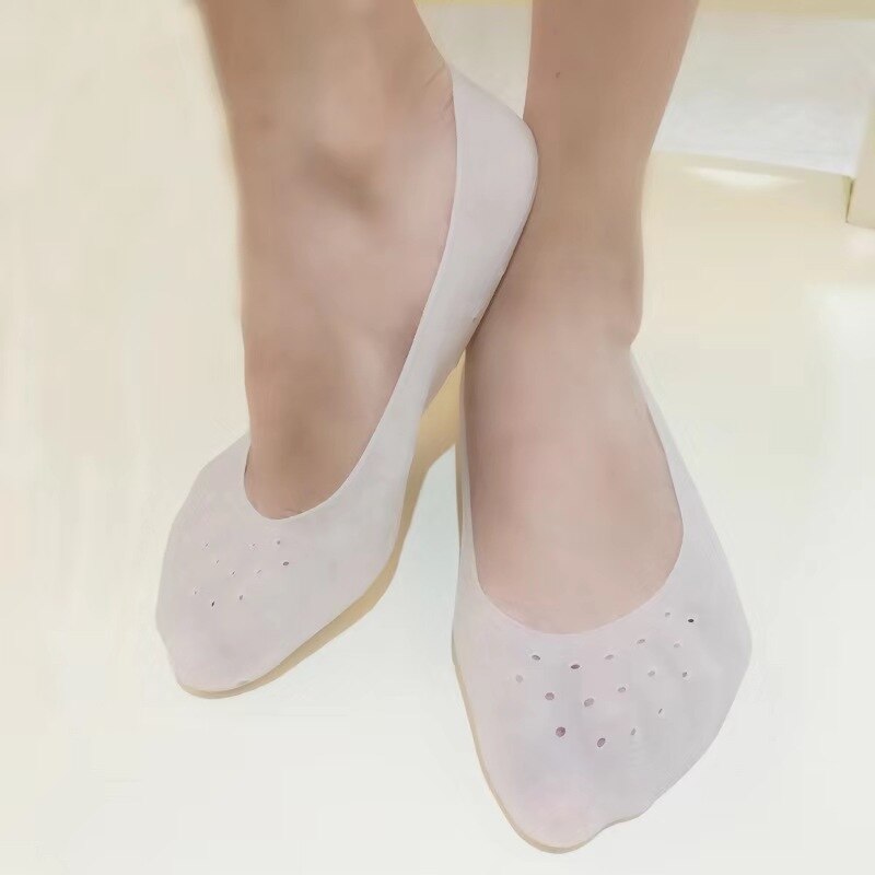Chaussette hydratante en Gel de Silicone pleine longueur, traitement protecteur des pieds, pour femmes et hommes, outil de pédicure: 42-45 white