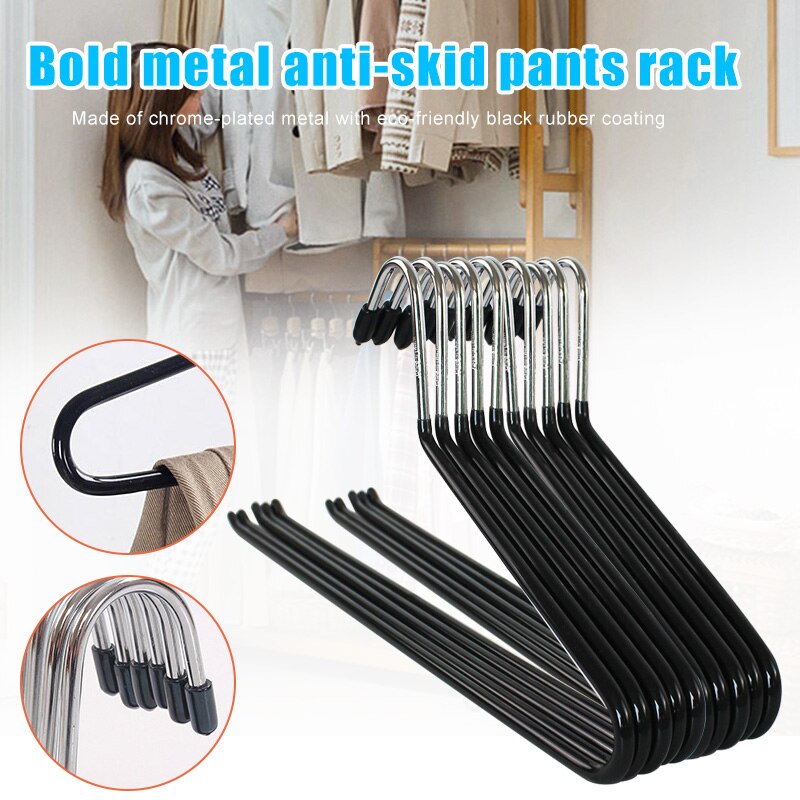 Novel Metal Open-end Non Slip Slacks Pant Hangers Trouser Hangers Organizers Set