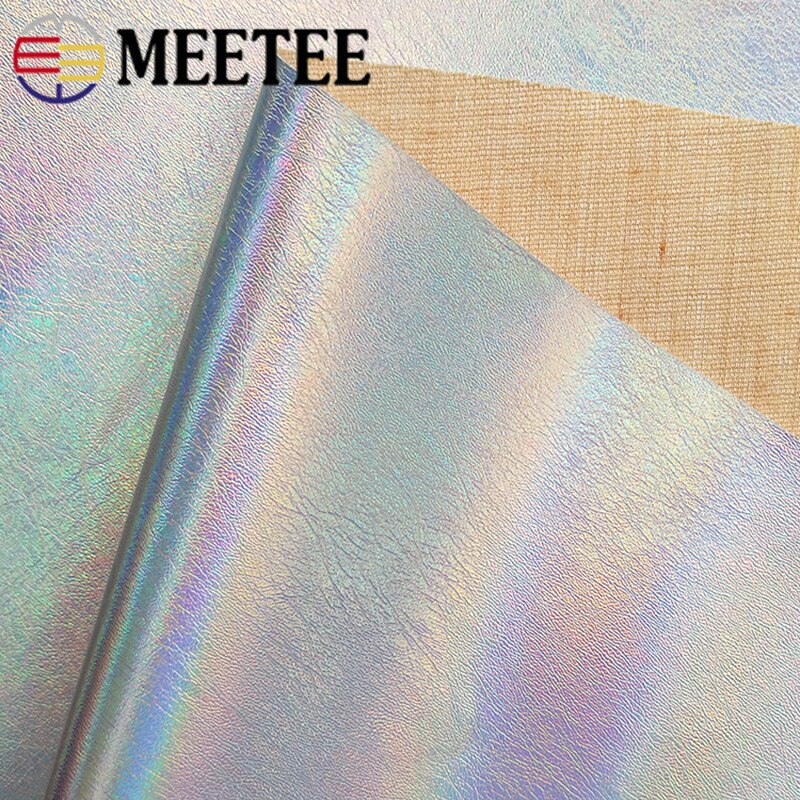 Meetee 50*138cm plata Sinfonía PU tela espejo reflectante impermeable tela para manualidades, costura fluorescente ropa sombrero bolsa Material