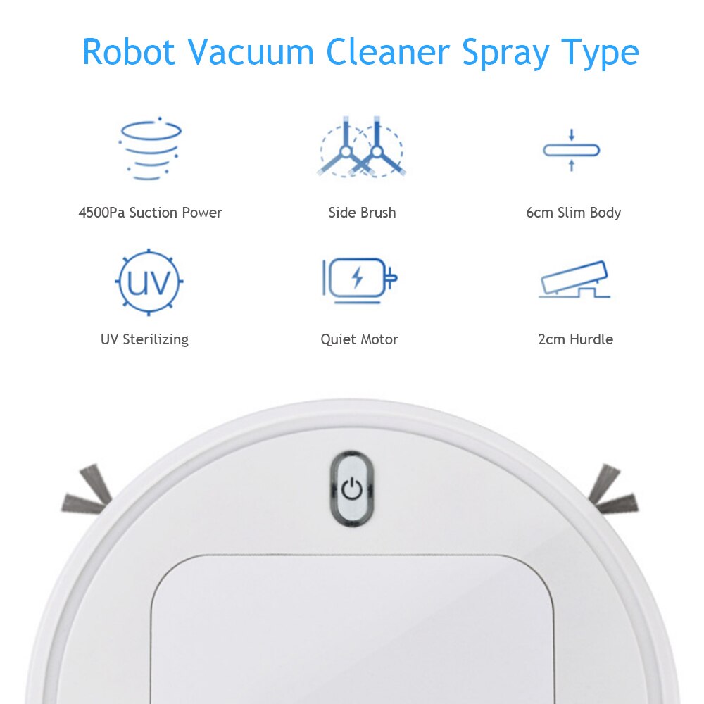 Robot Vacuum Cleaner UV Light Automatic Cleaning Anti Sensor Anti-crash Rechargeable Sweeping Robots for Carpet Hardfloor