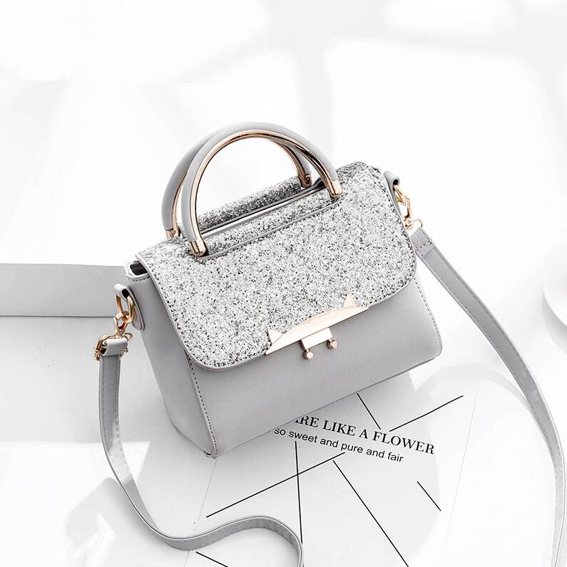 Bolso pequeño de Metal con de cabeza de león, forma cuadrada, bandolera, de , para mujer: Gray
