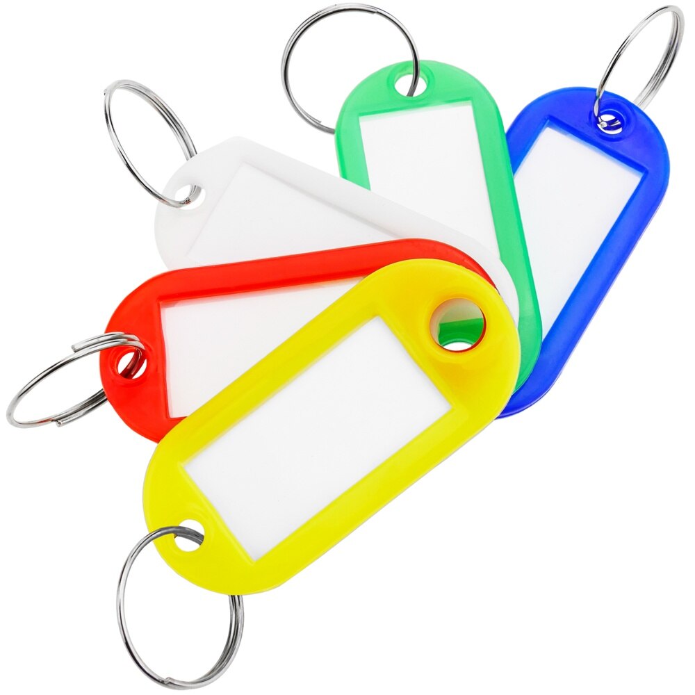 Primematik-Multi-color Id Tag Sleutelhanger Voor Sleutels 100 Pcs