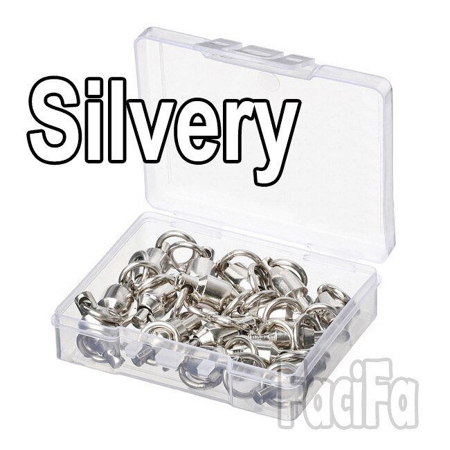 10 sztuk Heavy Duty łożyska obrotowe złącze wędkarskie ze stali nierdzewnej kulka stalowa połączenie obrotowe stałe pierścień akcesoria hak: silvery / Size3 19mm 35kg