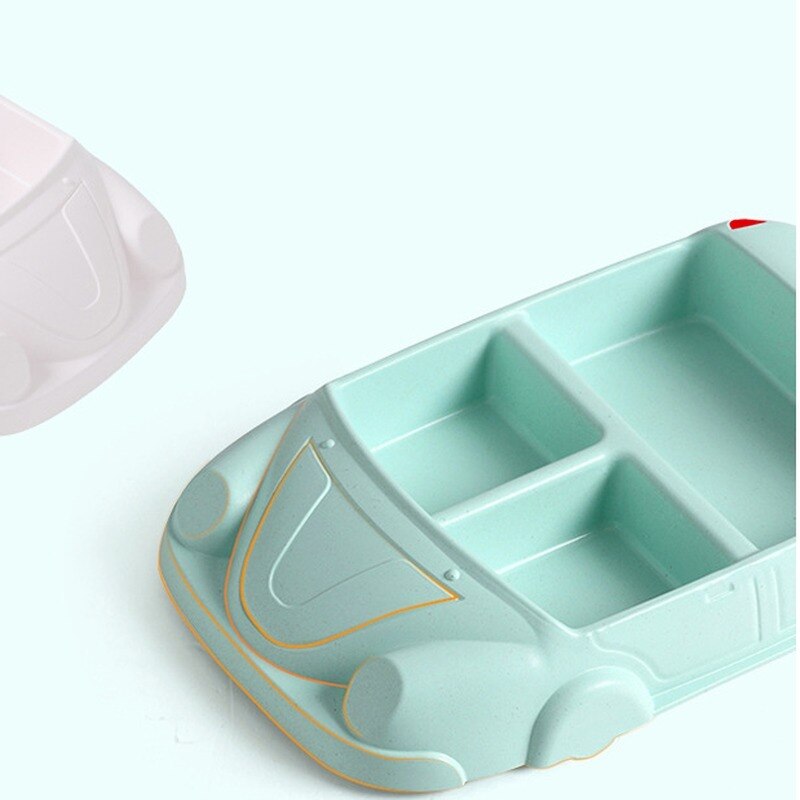 Platos de alimentación bonitos para bebé, cuenco de fibra de bambú ecológico, vajilla para coche para niños, juego separado, platos de entrenamiento de comida para niños, 1 ud.