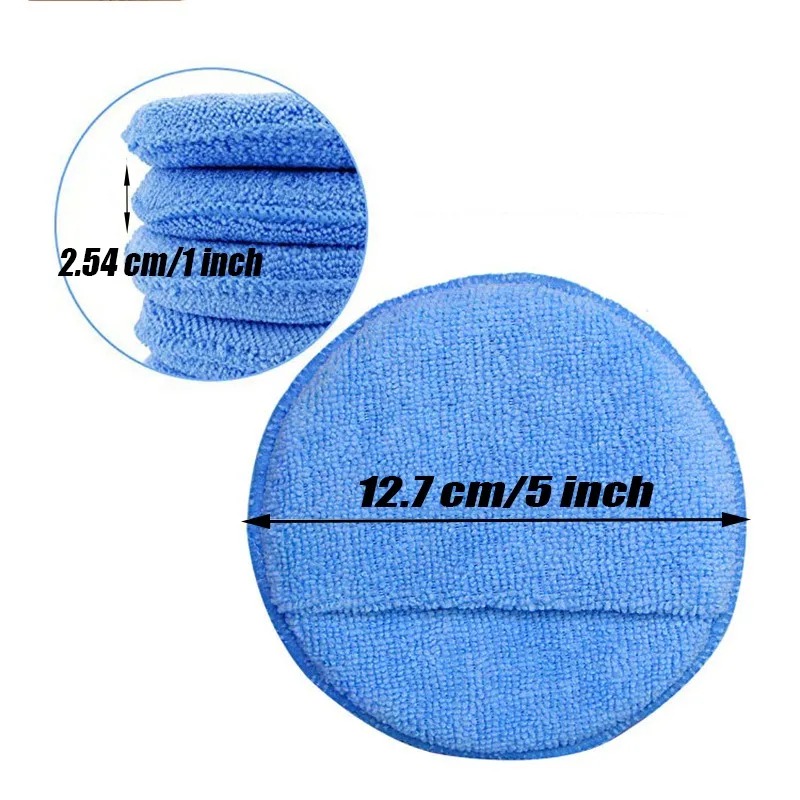 Almohadillas aplicadoras de detalles de coche, esponjas para el cuidado del coche, esponjas para pulir y encerado, esponjas de espuma de bolsillo redondo de microfibra suave, Herramientas de limpieza de coche, 10 Uds.