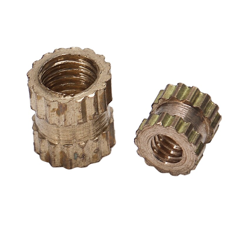 HTHL-500Pcs/Set Insert Embedment Nuts Injection Molding Nut Brass Insert Knurled Nuts Knurling Tool Embedded Parts Fastener