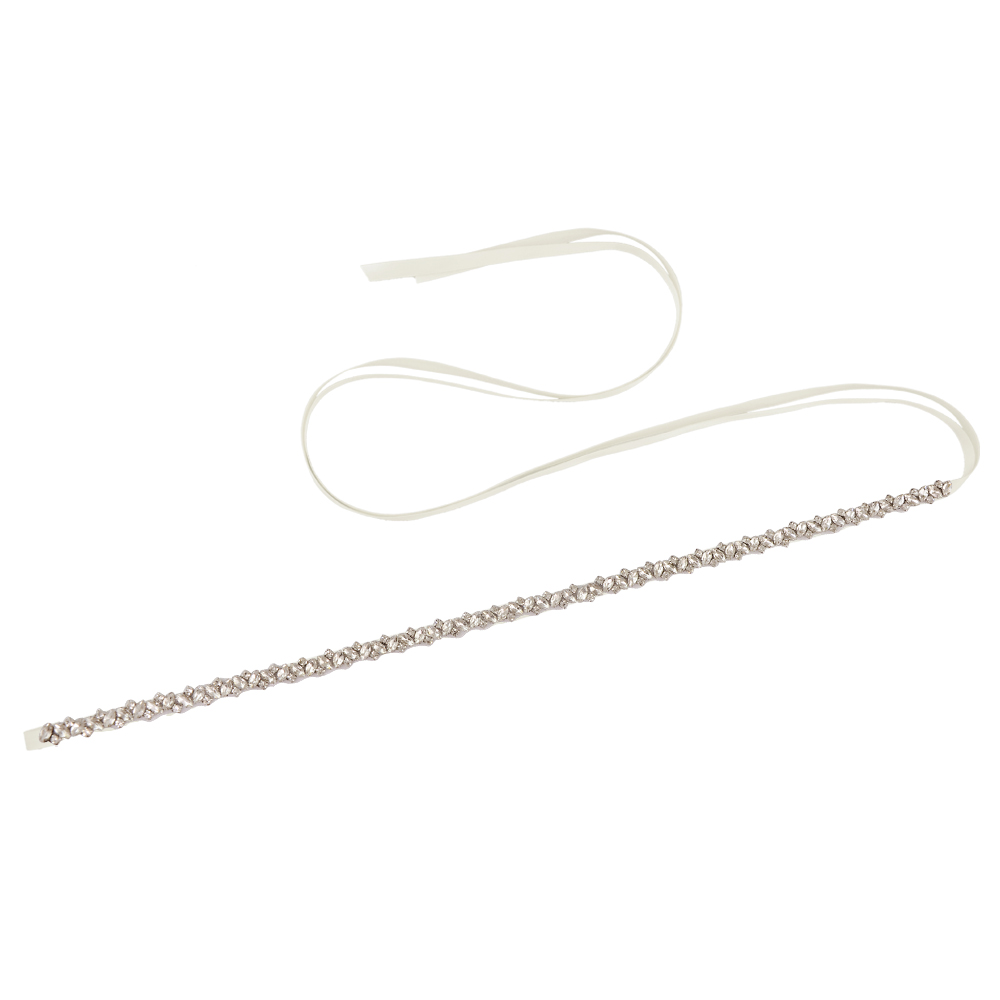 Trixy s404 sparkly strass cinto cintos de casamento faixa de diamante nupcial cinto fino para menina faixas de noiva para vestido de casamento: off white