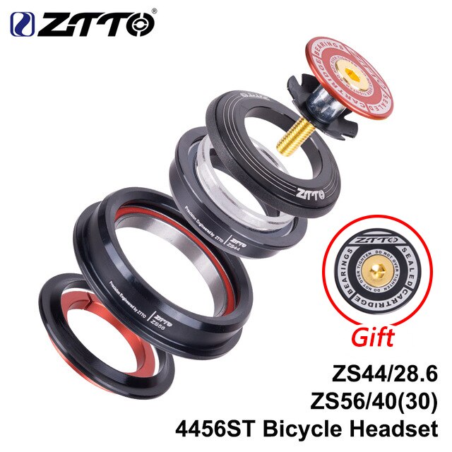 Ztto mtb cykel vejcykel headset headset  zs44 zs56 cnc 1 1/8 " -1 1/2 " 1.5 konisk 28.6 lige rør gaffel intern 44 56 headset: 4456st- røde