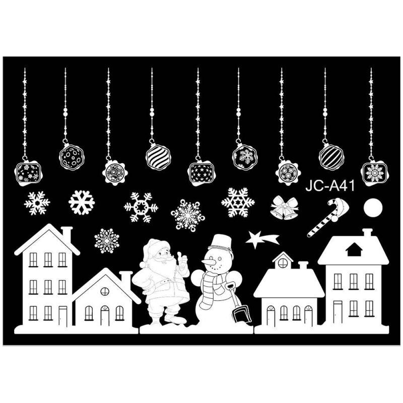 Xmas Christmas Window Decorations Stickers Snowflake Removable Home Decor US AG