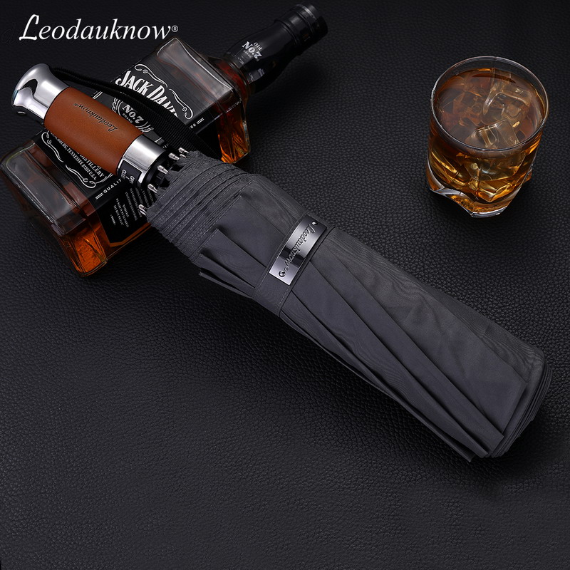Duży w pełni automatyczny parasol deszcz kobiety mężczyźni biznes składany parasol UV wiatroszczelny niemiecki 10K Windbreak Golf parasole SY126: Black