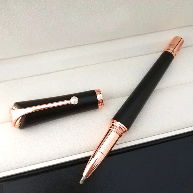 2025 bolígrafo rojo rosa negro oro perla clip Muse Marilyn Monroe rolller bolígrafos papelería coreana