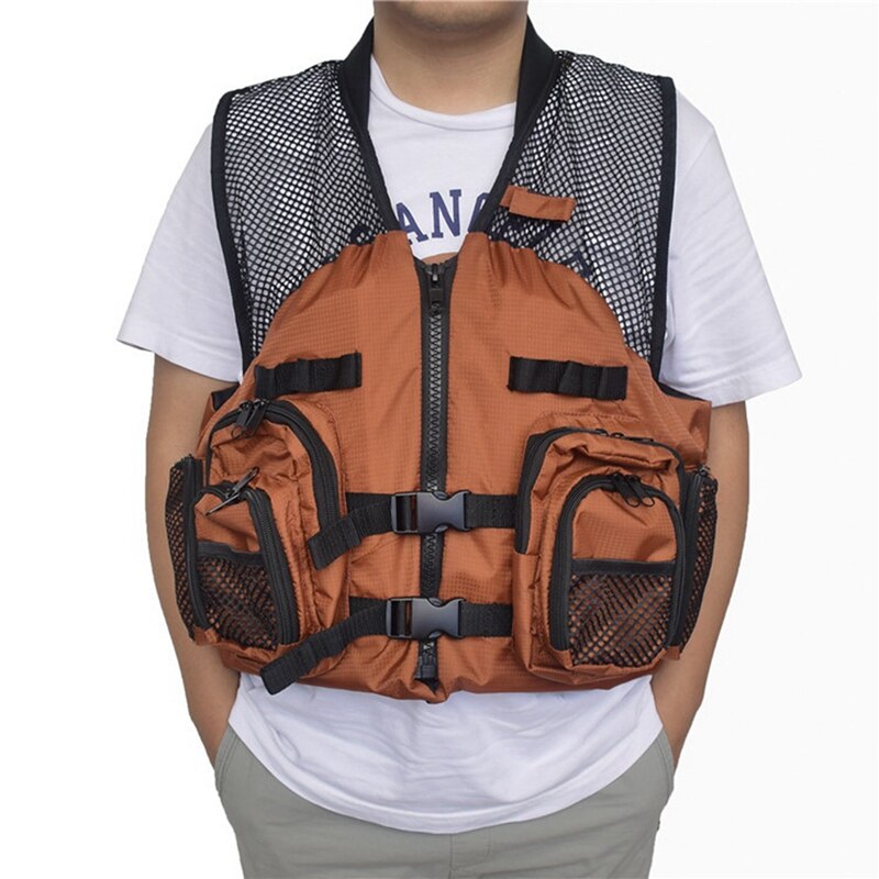 Suitable Fly Fishing Vest Outdoor Trout Packs Mesh Fishing Vest Tackle Bag Jacket Clothes Survive Floatable Vest